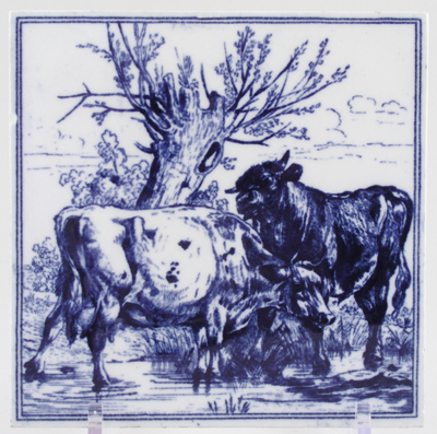 Tile c1880 Cattle